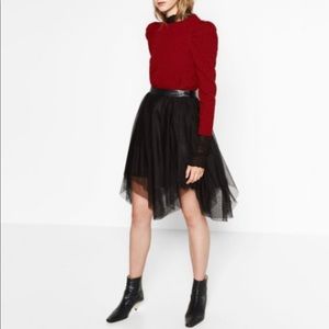 ZARA  Mesh Skirt black size Lrg
